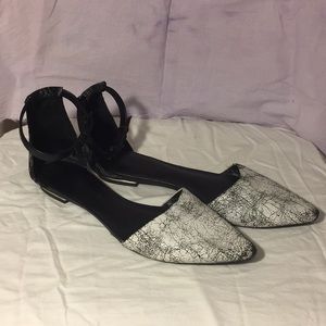 Black and white formal flats